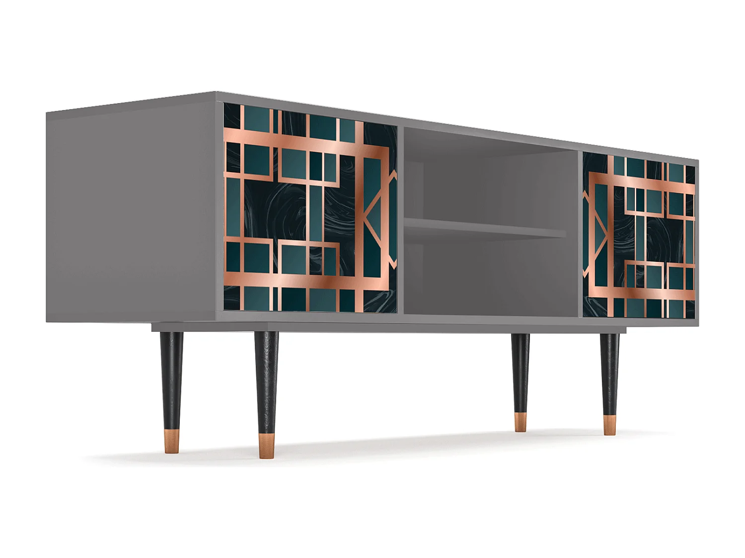 Mueble de TV - 170х69х48 cm - T2 - Emerald Metro, Gris