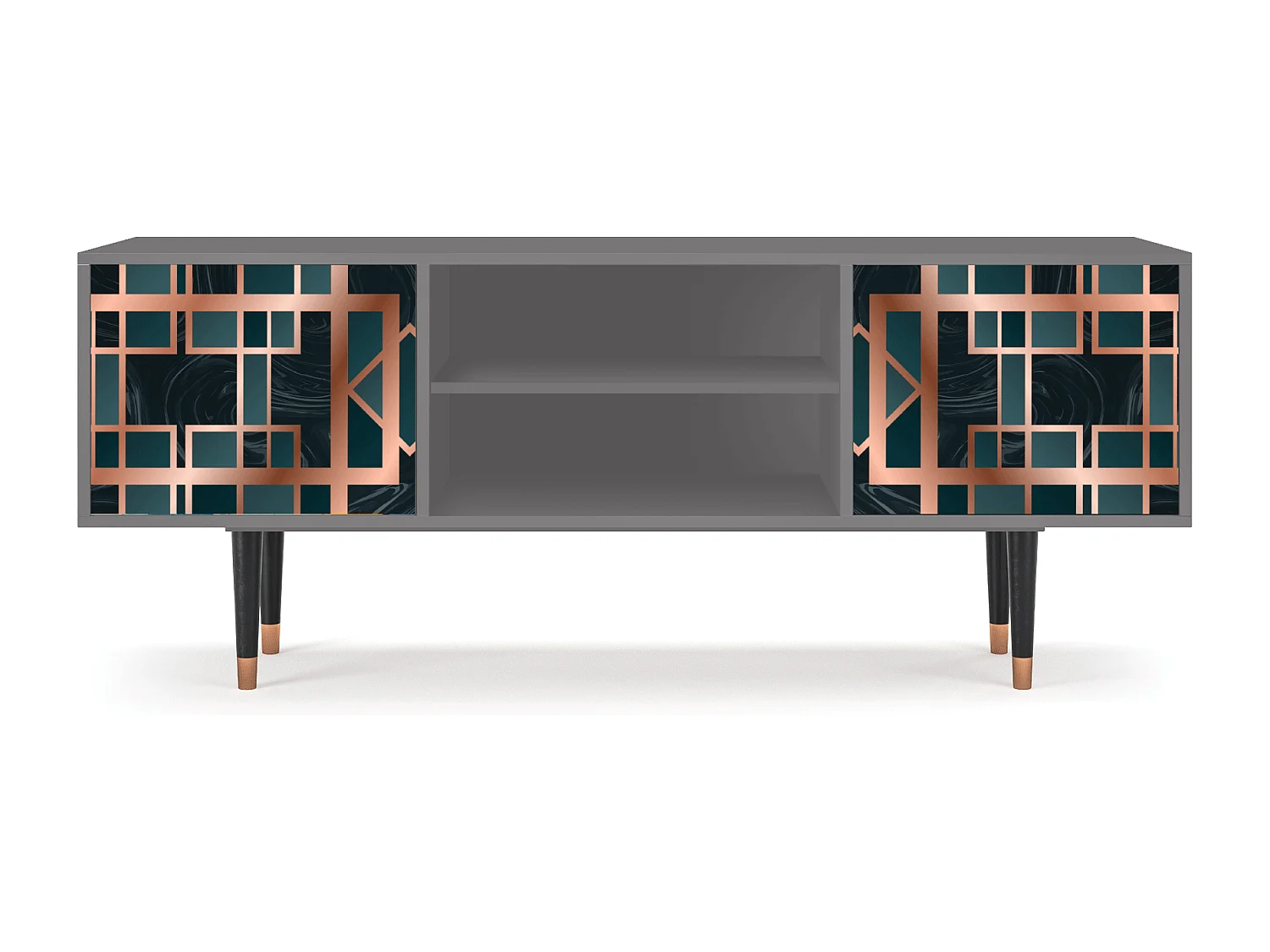 Meuble TV - 170х69х48 cm - T2 - Emerald Metro, Gris