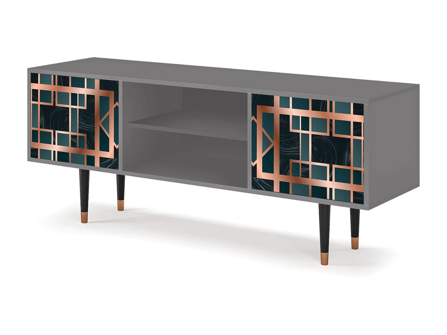 Meuble TV - 170х69х48 cm - T2 - Emerald Metro, Gris