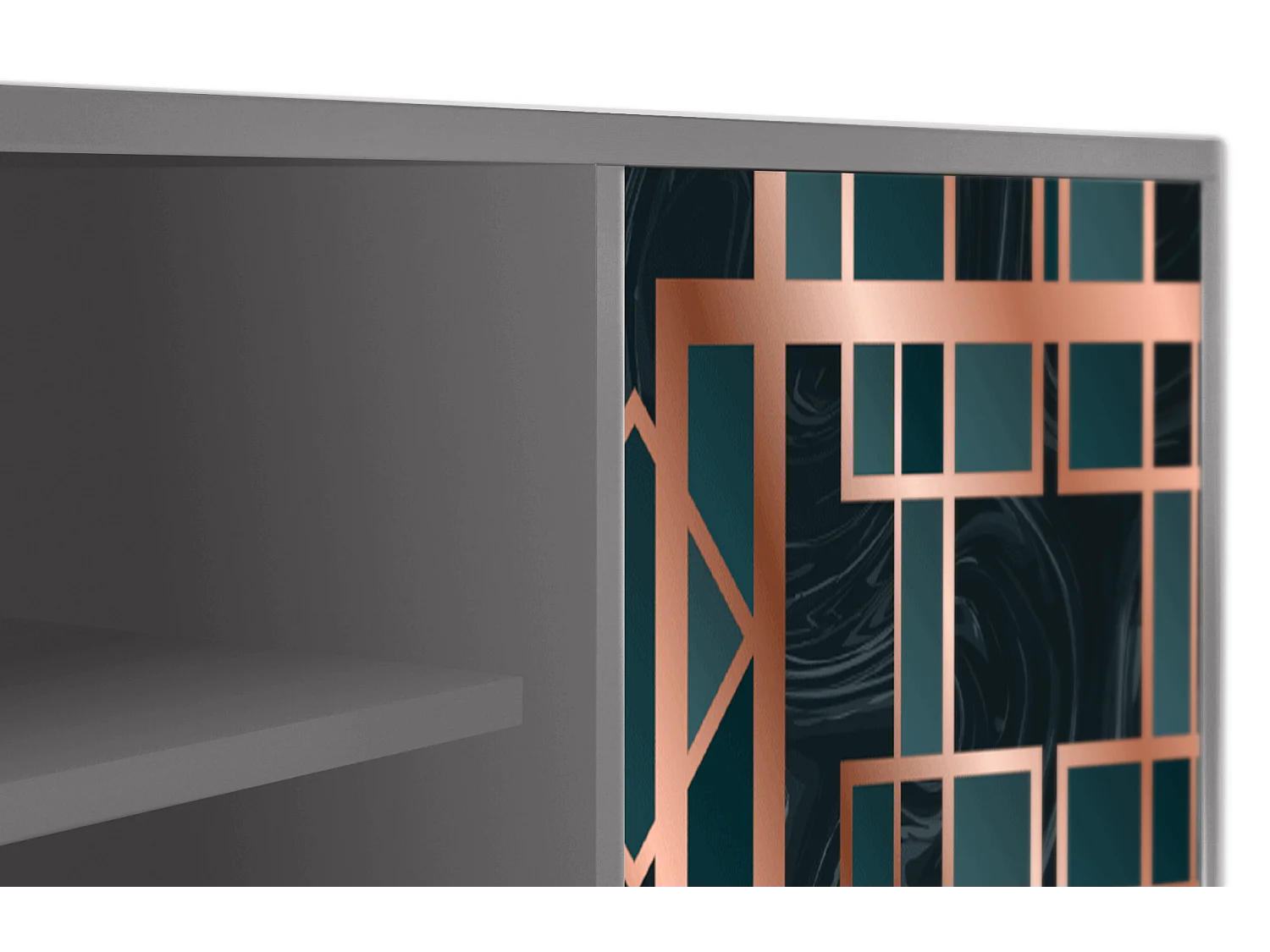 Meuble TV - 170х69х48 cm - T2 - Emerald Metro, Gris