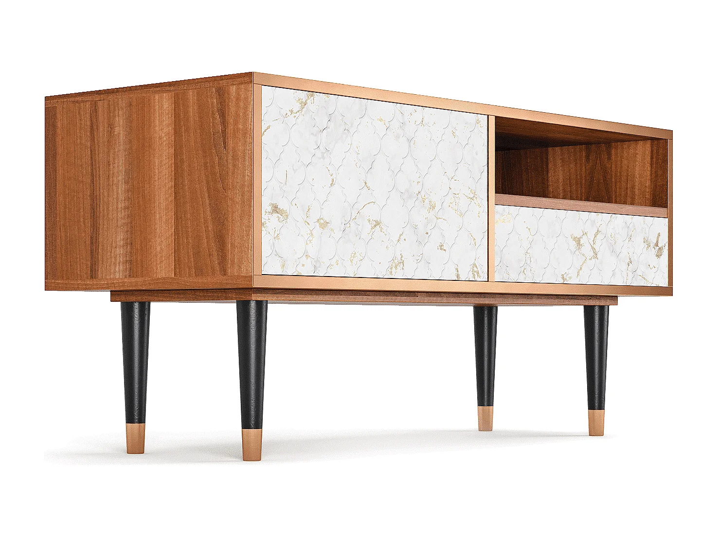 Mobile TV - 115х59х48 cm - T3 - Sweet Cotton, Noce