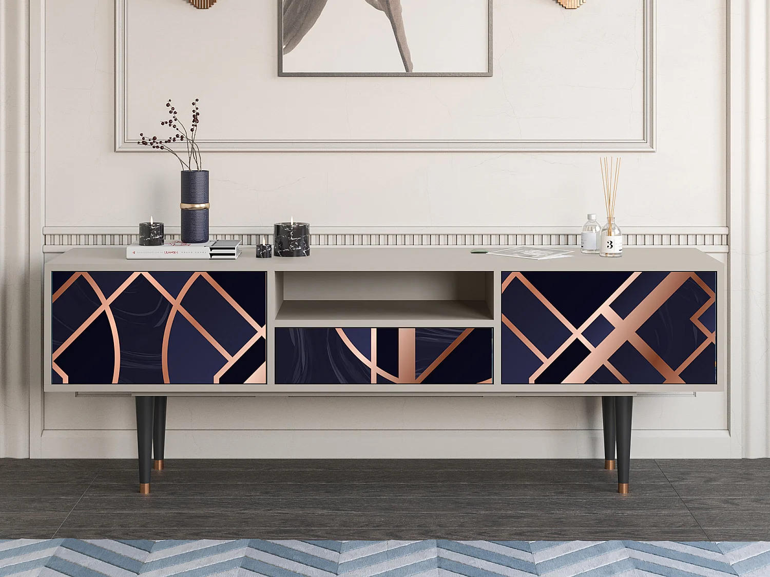 Meuble TV - 170х59х41 cm - T6 - Purple Temple, Sable