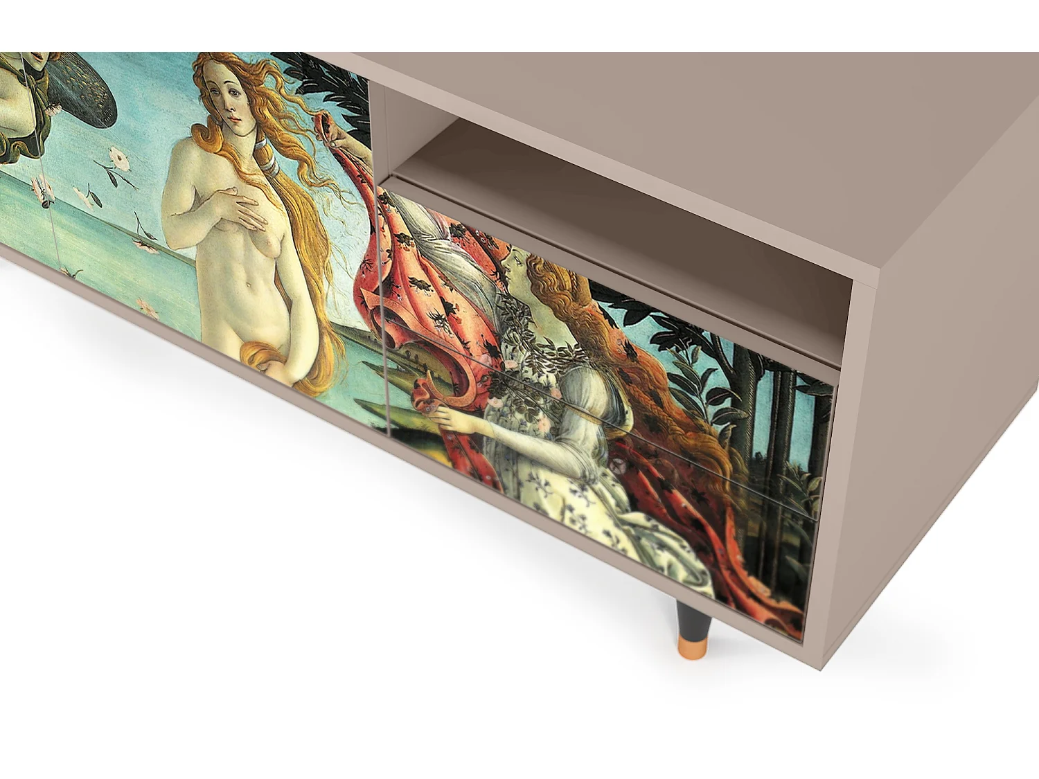 Szafka RTV - 125х56х41 cm - T7 - The Birth of Venus, Latte