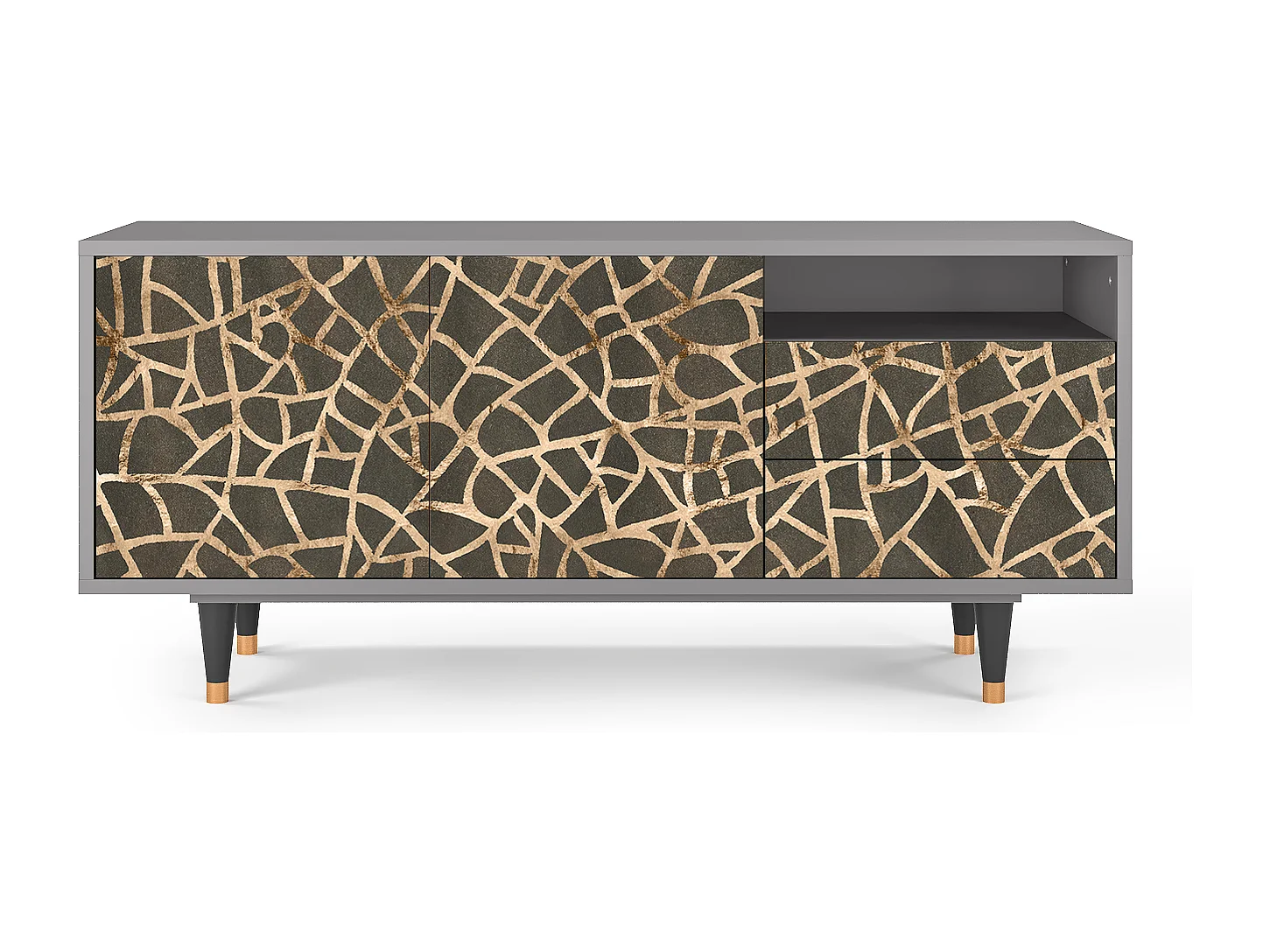 Mueble de TV - 125х56х41 cm - T7 - Enlarged Leaf, Gris