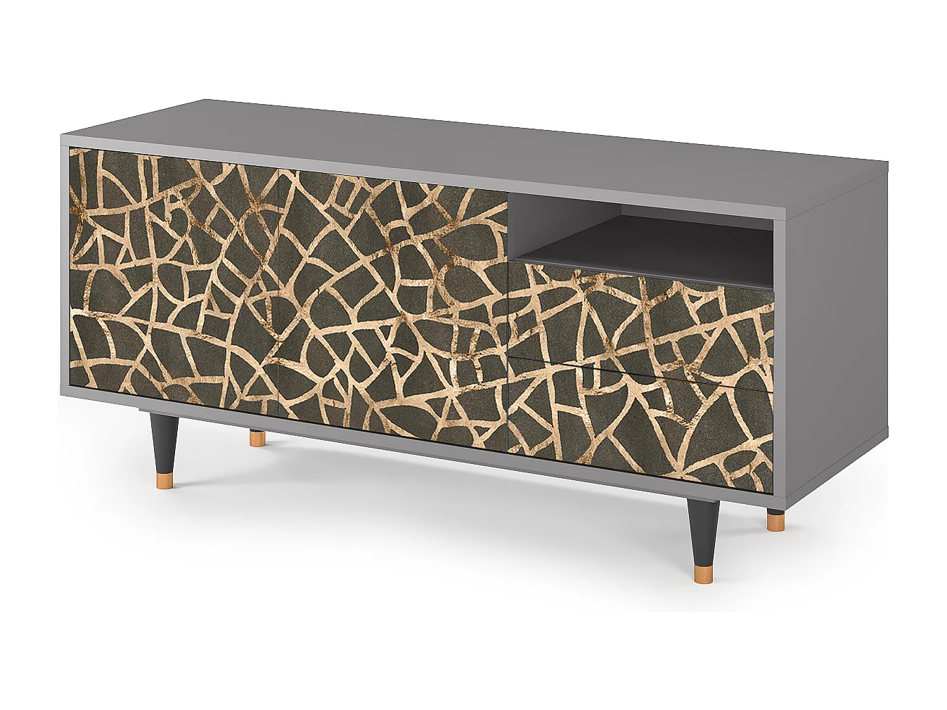 TV-meubel - 125х56х41 cm - T7 - Enlarged Leaf, Grijs