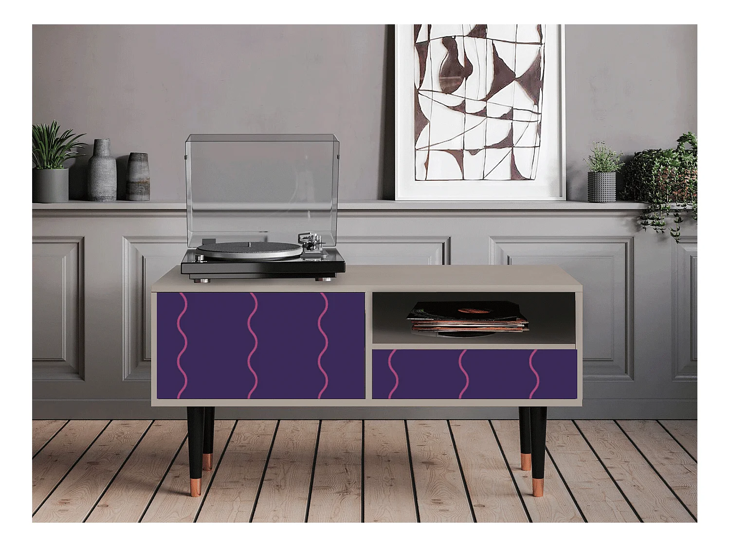 Meuble TV - 115х59х48 cm - T3 - Grape Maccaroni, Sable