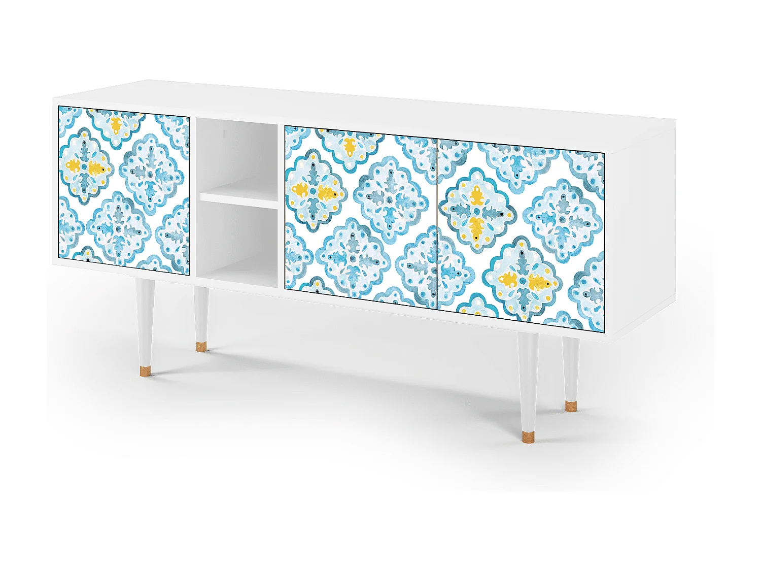 TV-meubel - 150х69х41 cm - T5 - Portugese tiles, Wit