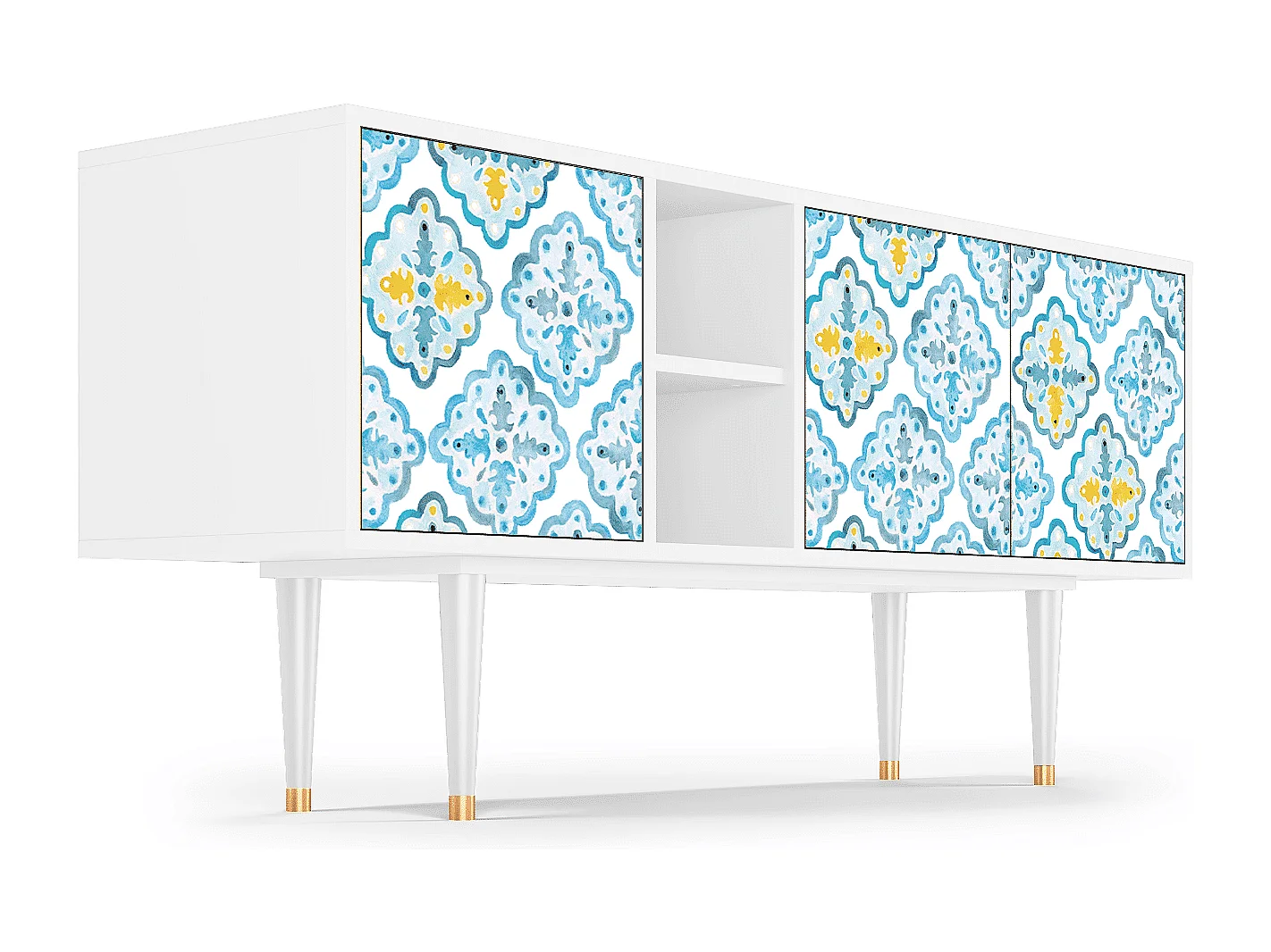 TV-meubel - 150х69х41 cm - T5 - Portugese tiles, Wit