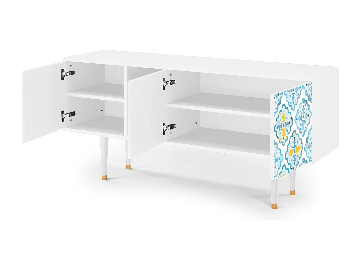 Meuble TV - 150х69х41 cm - T5 - Portugese tiles, Blanc