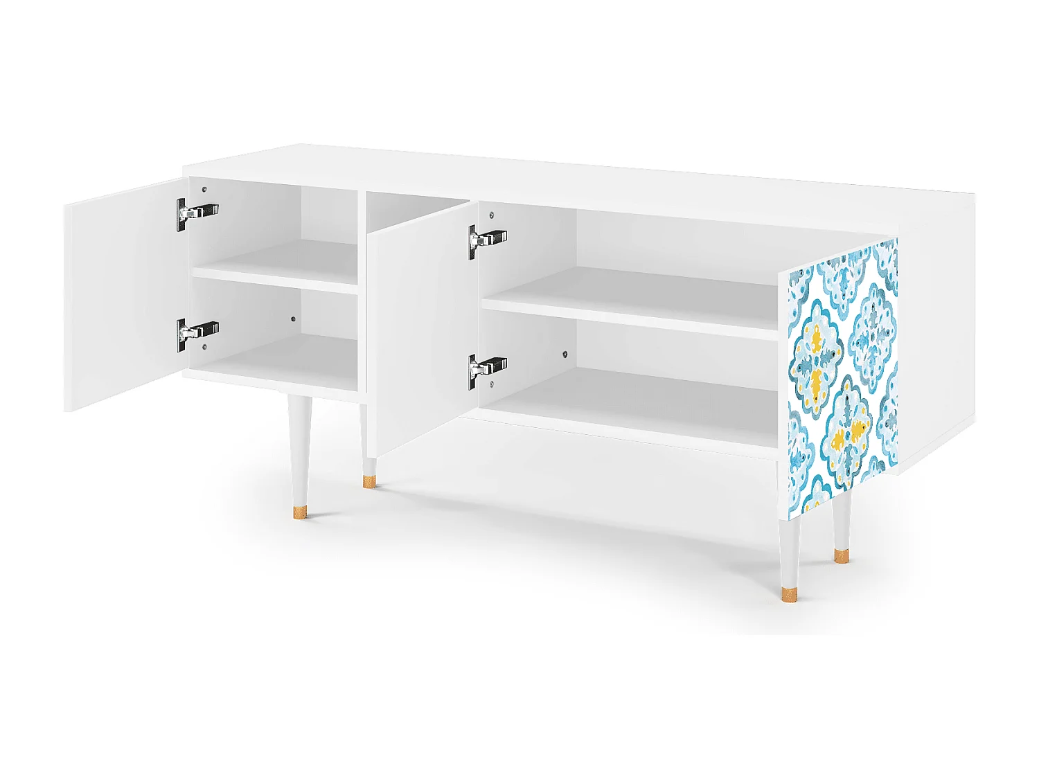 Meuble TV - 150х69х41 cm - T5 - Portugese tiles, Blanc