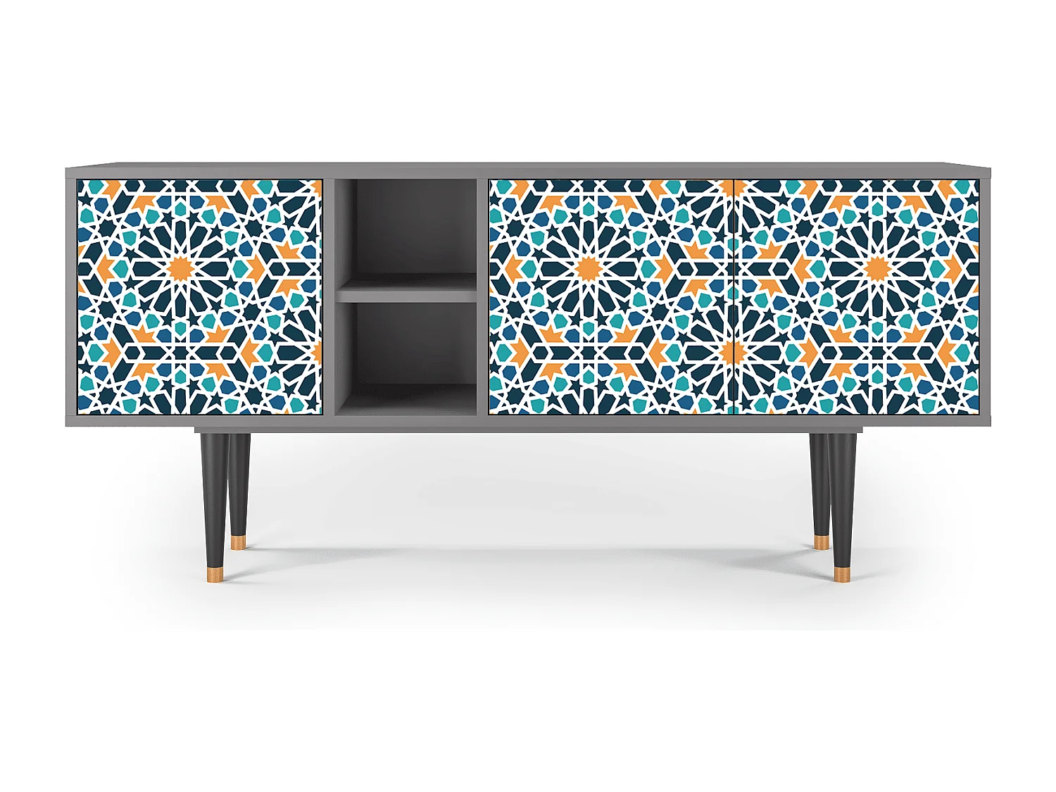 Mueble de TV - 150х69х41 cm - T5 - Kaleidoscope, Cinza