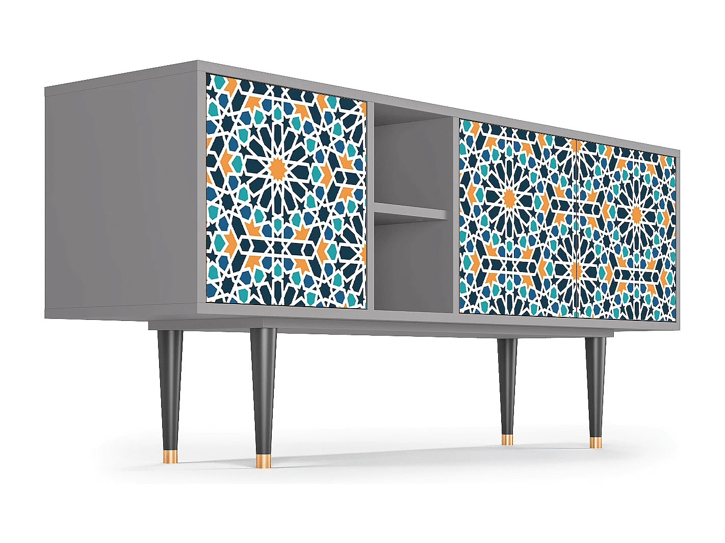 Mueble de TV - 150х69х41 cm - T5 - Kaleidoscope, Cinza