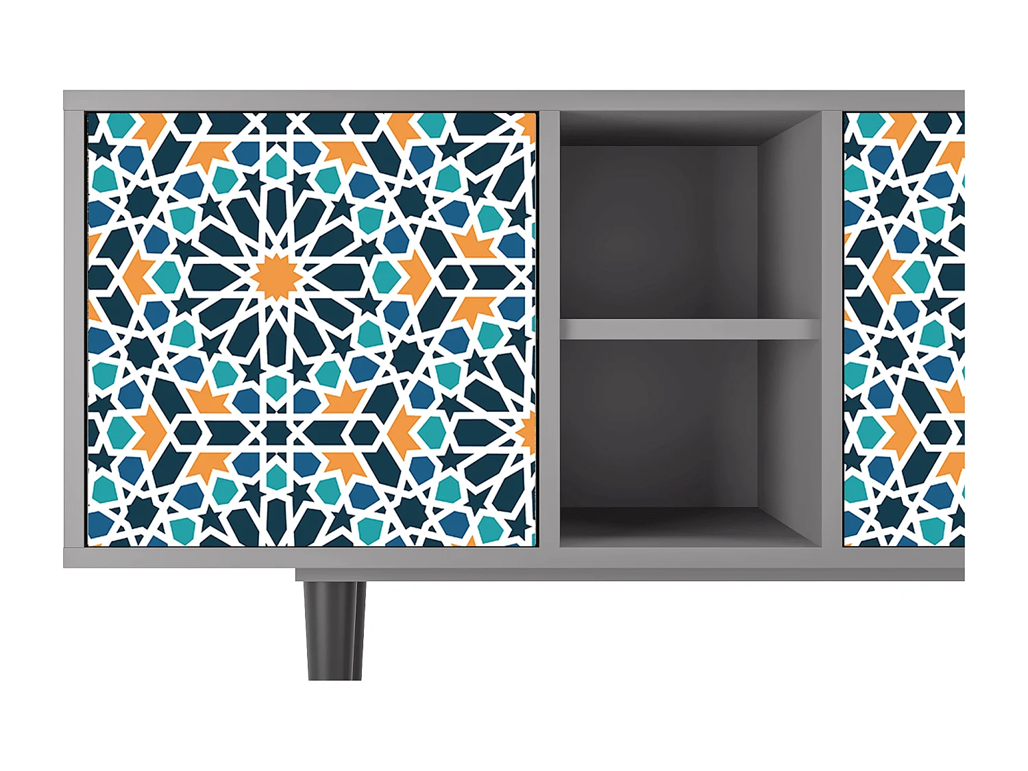 Mueble de TV - 150х69х41 cm - T5 - Kaleidoscope, Cinza
