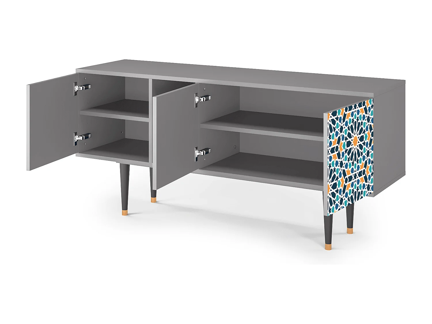 Mueble de TV - 150х69х41 cm - T5 - Kaleidoscope, Cinza