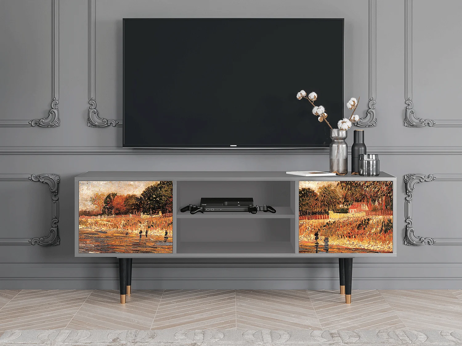 Mobile TV - 170х69х48 cm - T2 - The Banks, Grigio