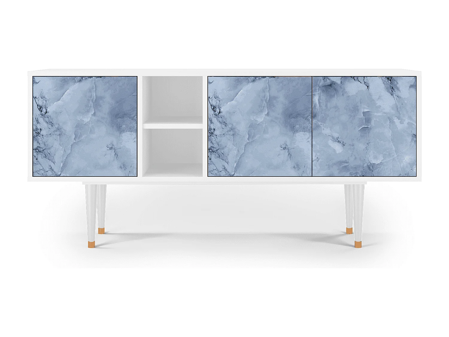 Szafka RTV - 150х69х41 cm - T5 - Feather Ice, Biały