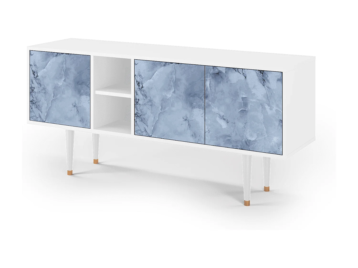 Szafka RTV - 150х69х41 cm - T5 - Feather Ice, Biały