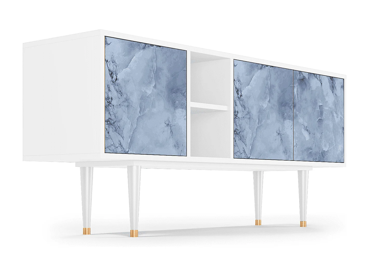 Szafka RTV - 150х69х41 cm - T5 - Feather Ice, Biały