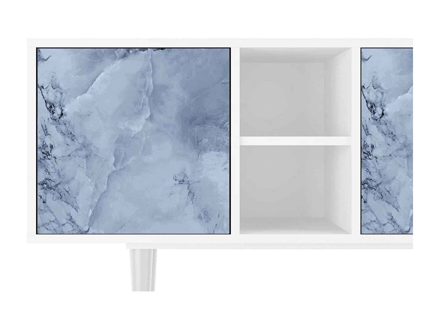Szafka RTV - 150х69х41 cm - T5 - Feather Ice, Biały