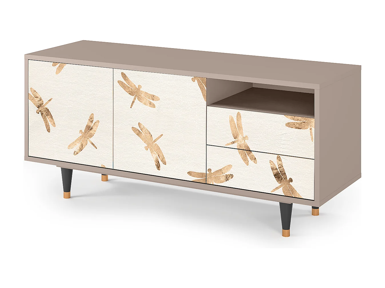 TV-meubel - 125х56х41 cm - T7 - Nude Dragonflies, Latte