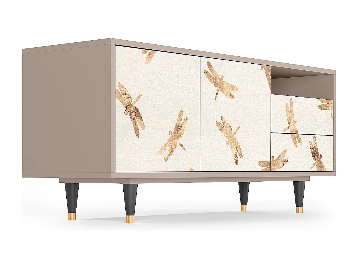 TV-meubel - 125х56х41 cm - T7 - Nude Dragonflies, Latte