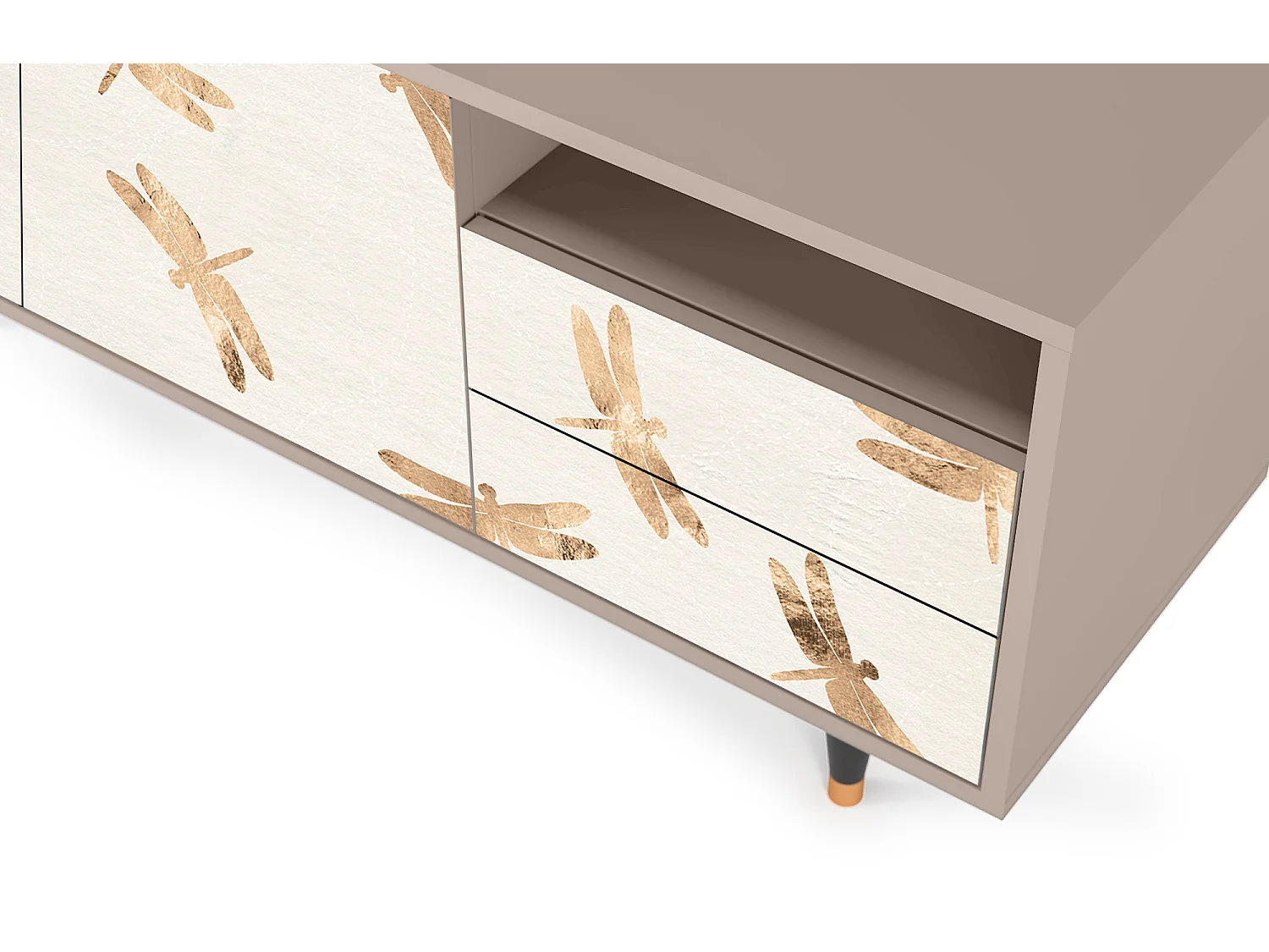 TV-meubel - 125х56х41 cm - T7 - Nude Dragonflies, Latte