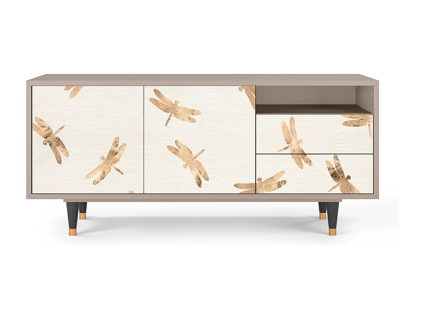 TV-meubel - 125х56х41 cm - T7 - Nude Dragonflies, Latte