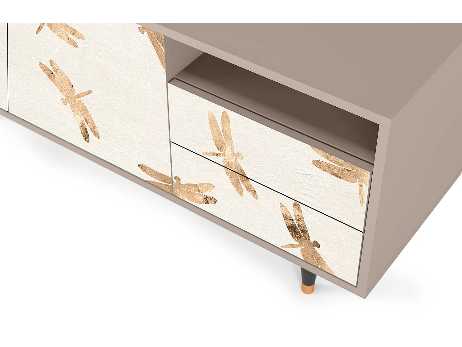 TV-meubel - 125х56х41 cm - T7 - Nude Dragonflies, Latte