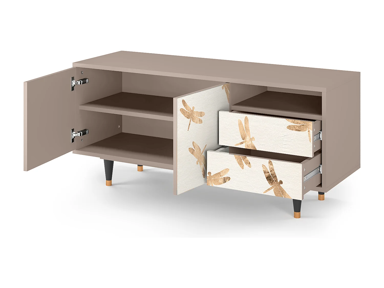 TV-meubel - 125х56х41 cm - T7 - Nude Dragonflies, Latte