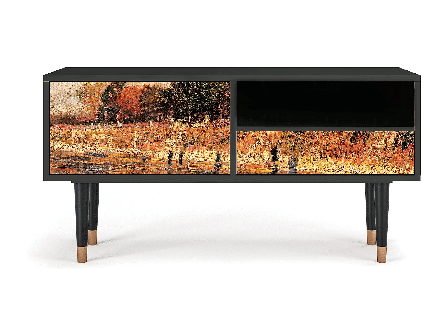 Meuble TV - 115х59х48 cm - T3 - The Banks, Anthracite