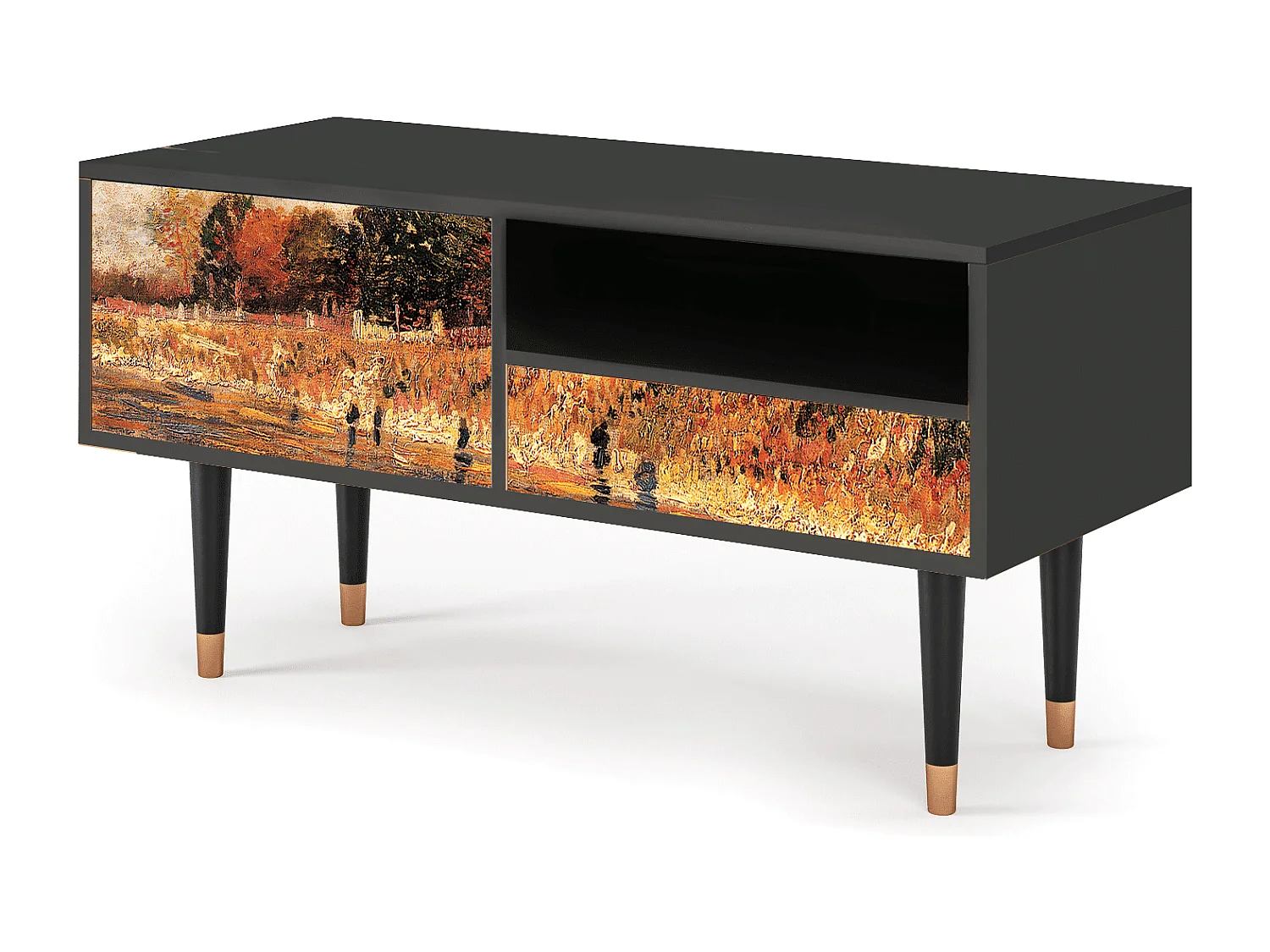 Meuble TV - 115х59х48 cm - T3 - The Banks, Anthracite