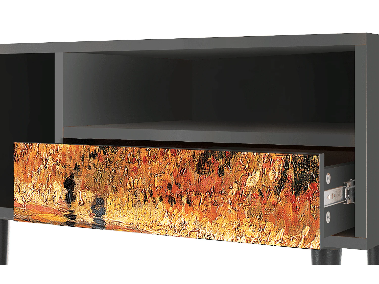 Meuble TV - 115х59х48 cm - T3 - The Banks, Anthracite