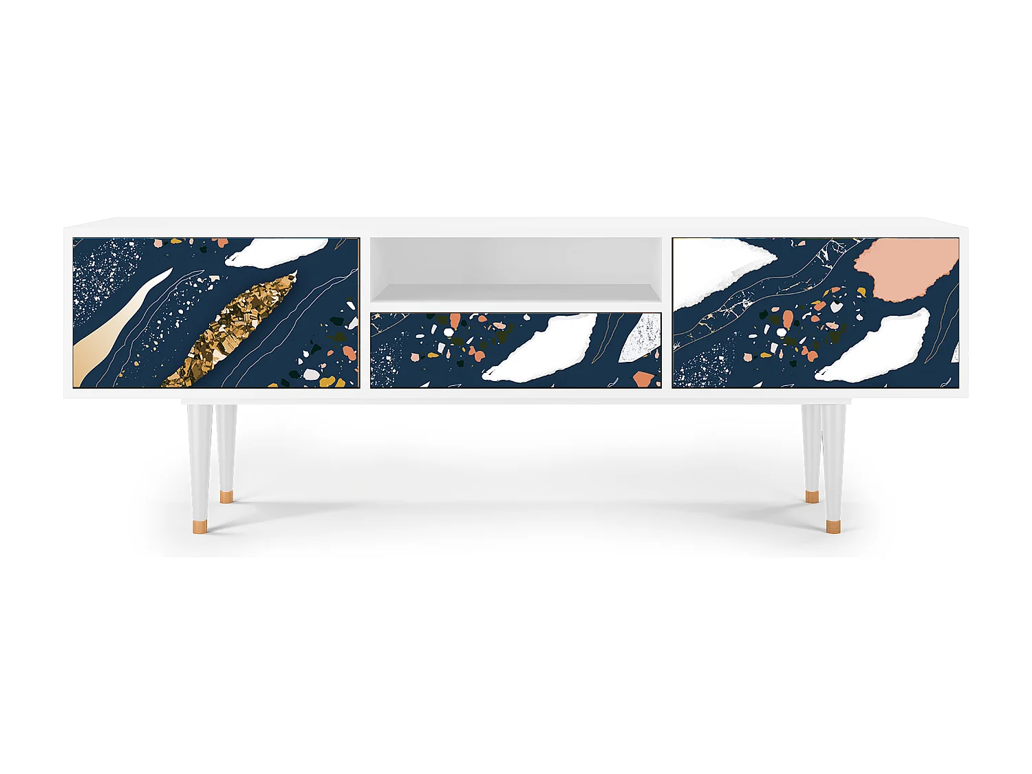 Mueble de TV - 170х59х41 cm - T6 - Nude Iceberg, Branco