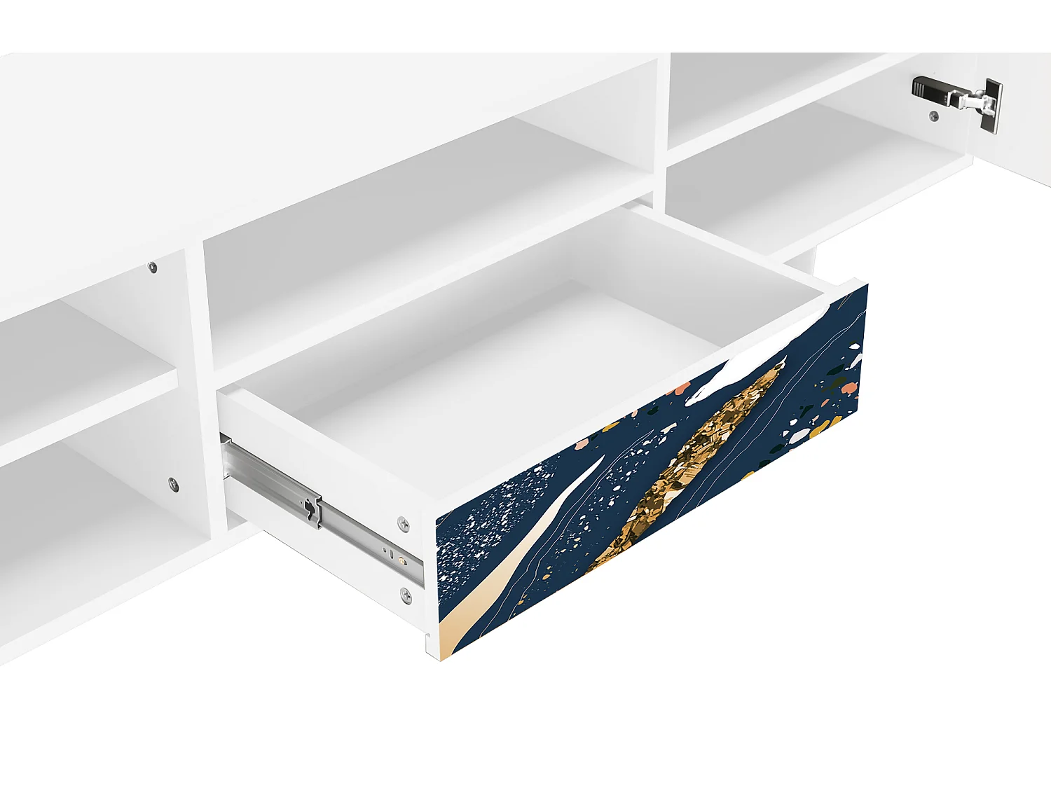 Mueble de TV - 170х59х41 cm - T6 - Nude Iceberg, Branco