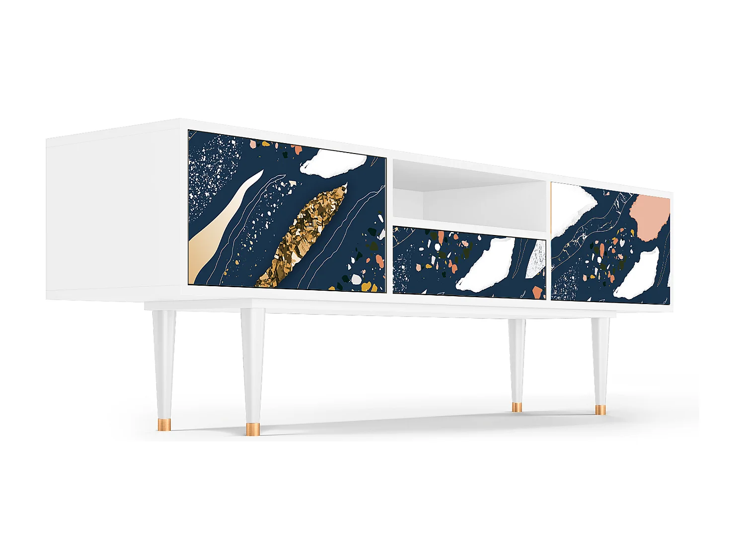 Szafka RTV - 170х59х41 cm - T6 - Nude Iceberg, Biały