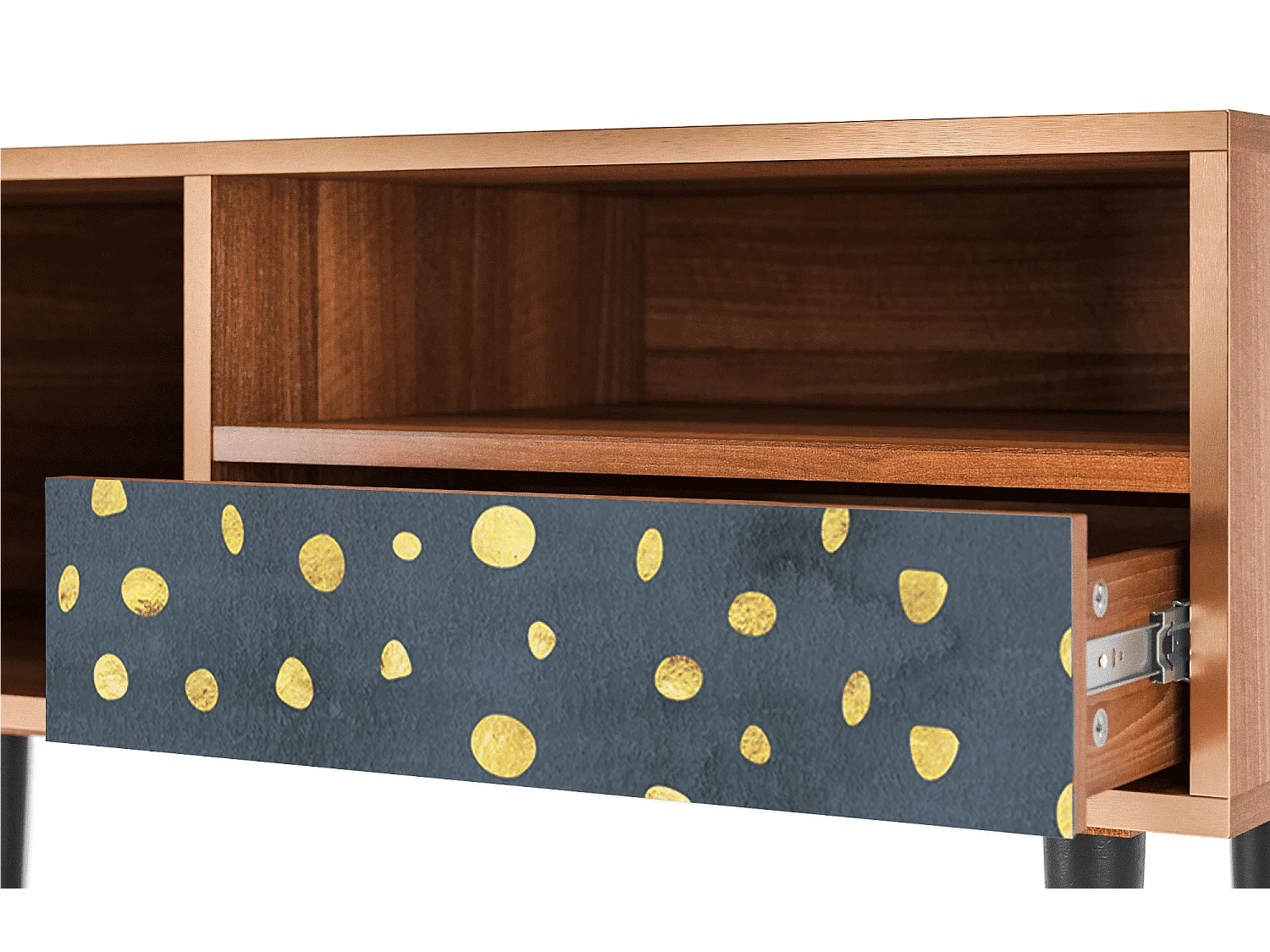 Meuble TV - 115х59х48 cm - T3 - Foggy Lights, Noyer