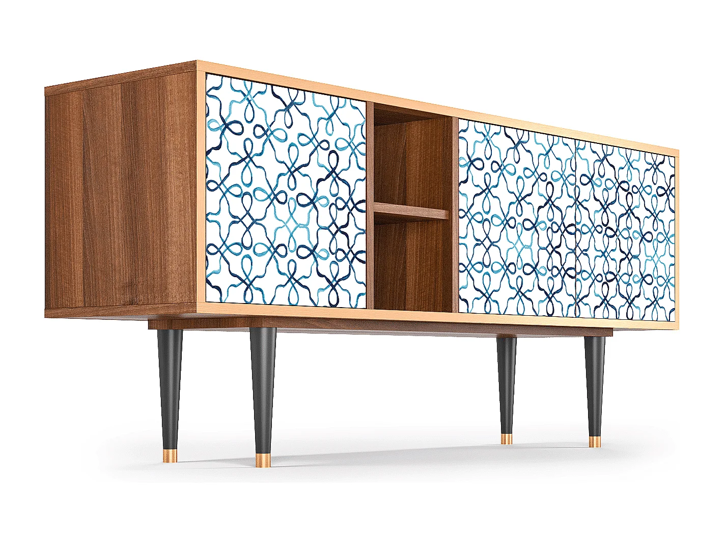 Mueble de TV - 150х69х41 cm - T5 - Marine Strings, Nogal