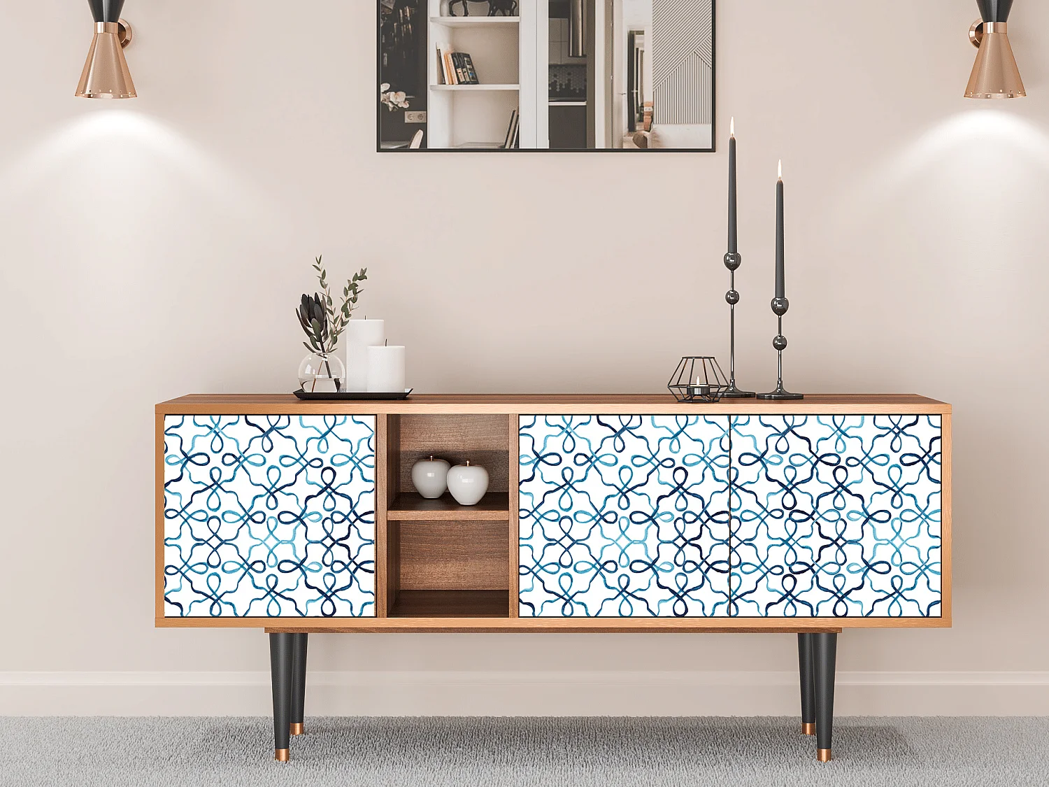 Mobile TV - 150х69х41 cm - T5 - Marine Strings, Noce