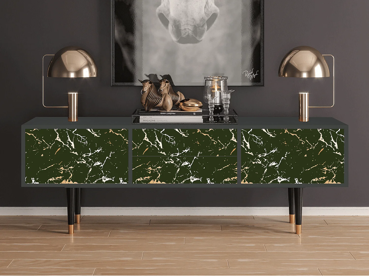 Meuble TV - 170х59х48 cm - T4 - Amazon Forest, Anthracite