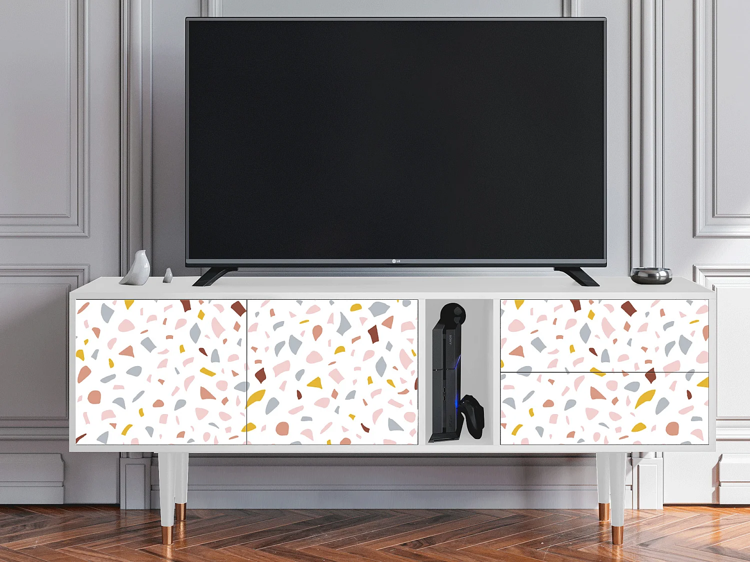 Mobile TV - 170х69х48 cm - T1 - Marmelade Cheese, Bianco