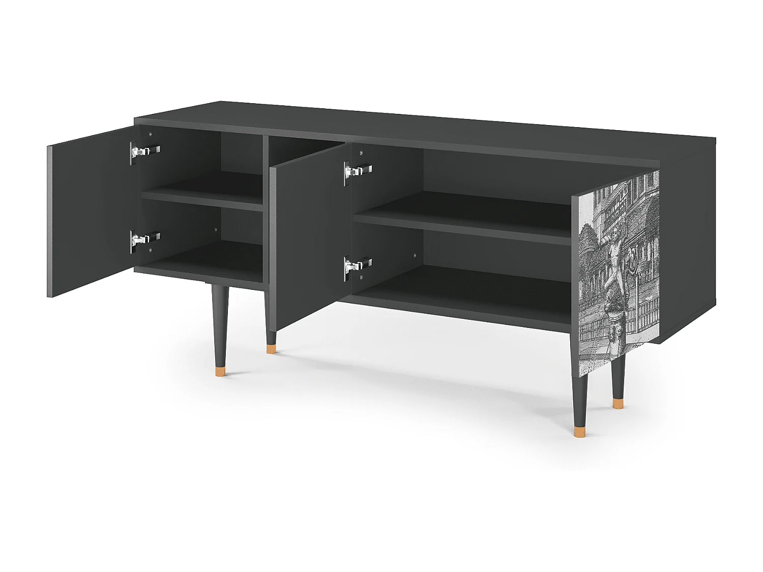 Meuble TV - 150х69х41 cm - T5 - View of the Piazza, Anthracite