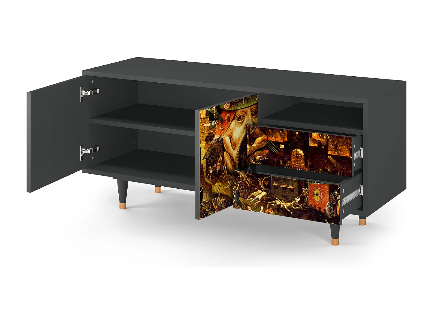 TV-Möbel - 125х56х41 cm - T7 - Christ in Limbo, Anthrazit