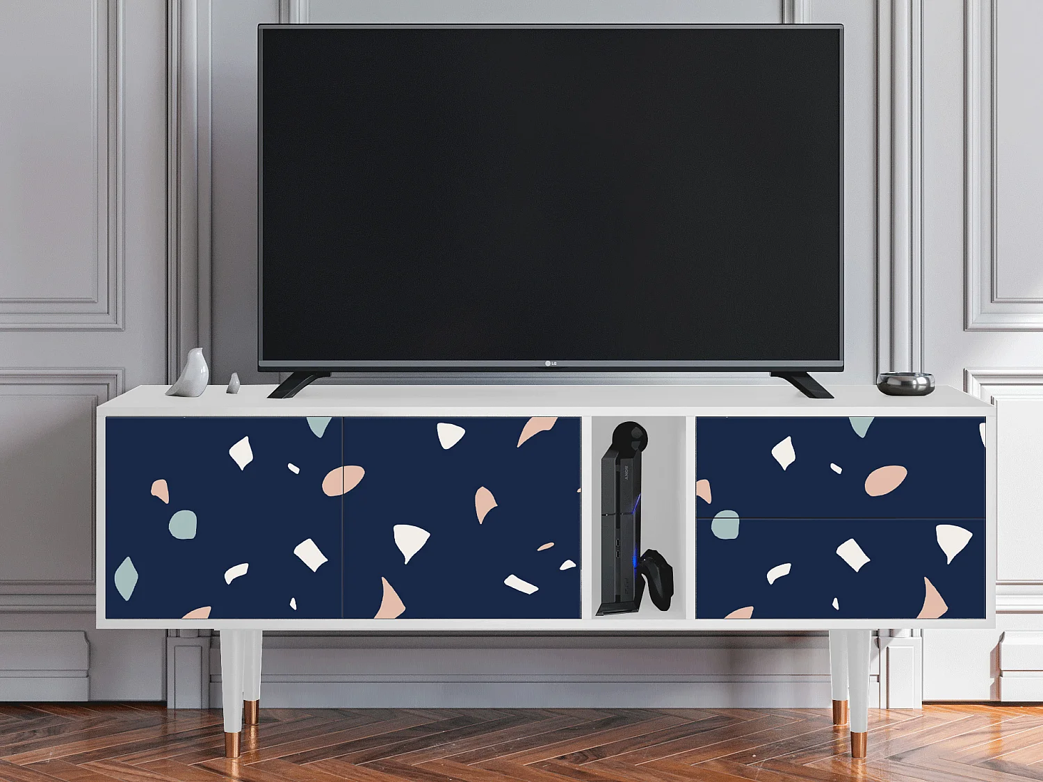 Meuble TV - 170х69х48 cm - T1 - Space Satellites, Blanc