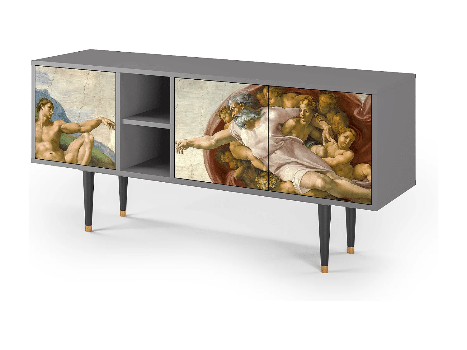 Szafka RTV - 150х69х41 cm - T5 - The Creation of Adam, Szary