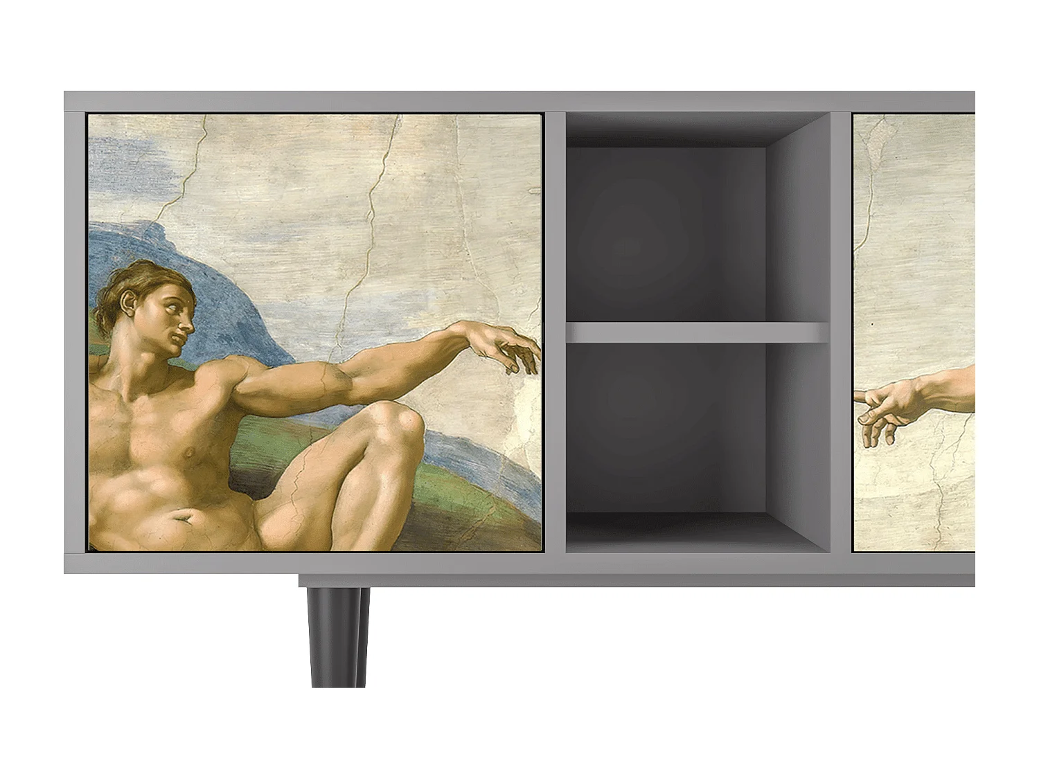 Szafka RTV - 150х69х41 cm - T5 - The Creation of Adam, Szary