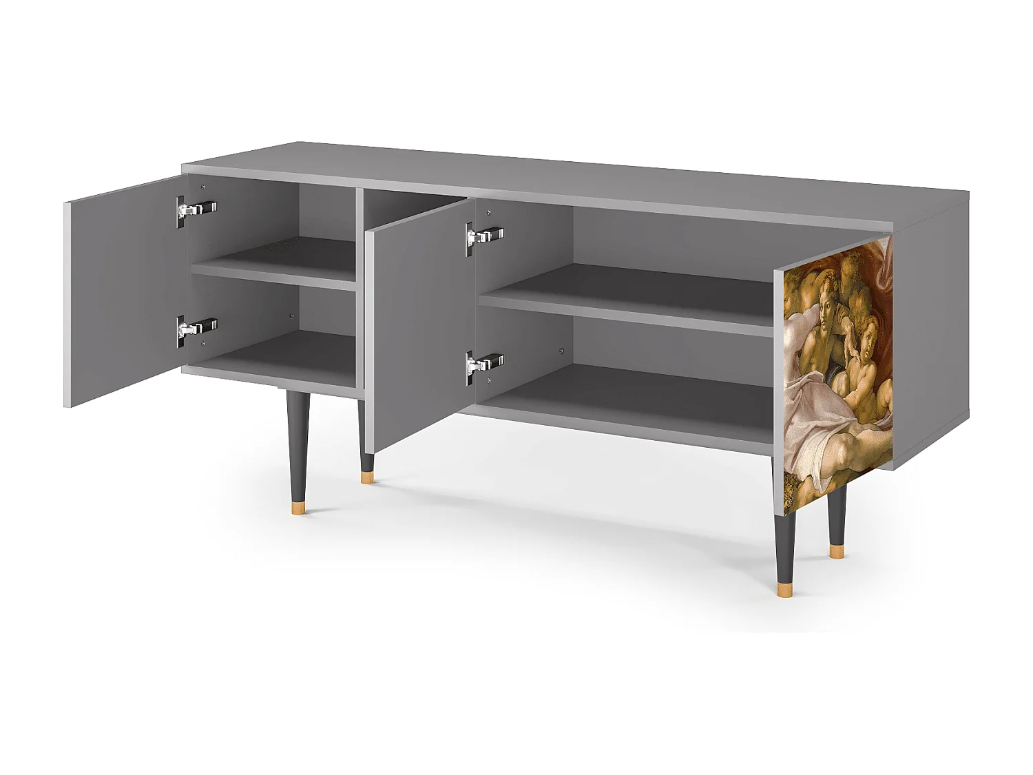 Szafka RTV - 150х69х41 cm - T5 - The Creation of Adam, Szary