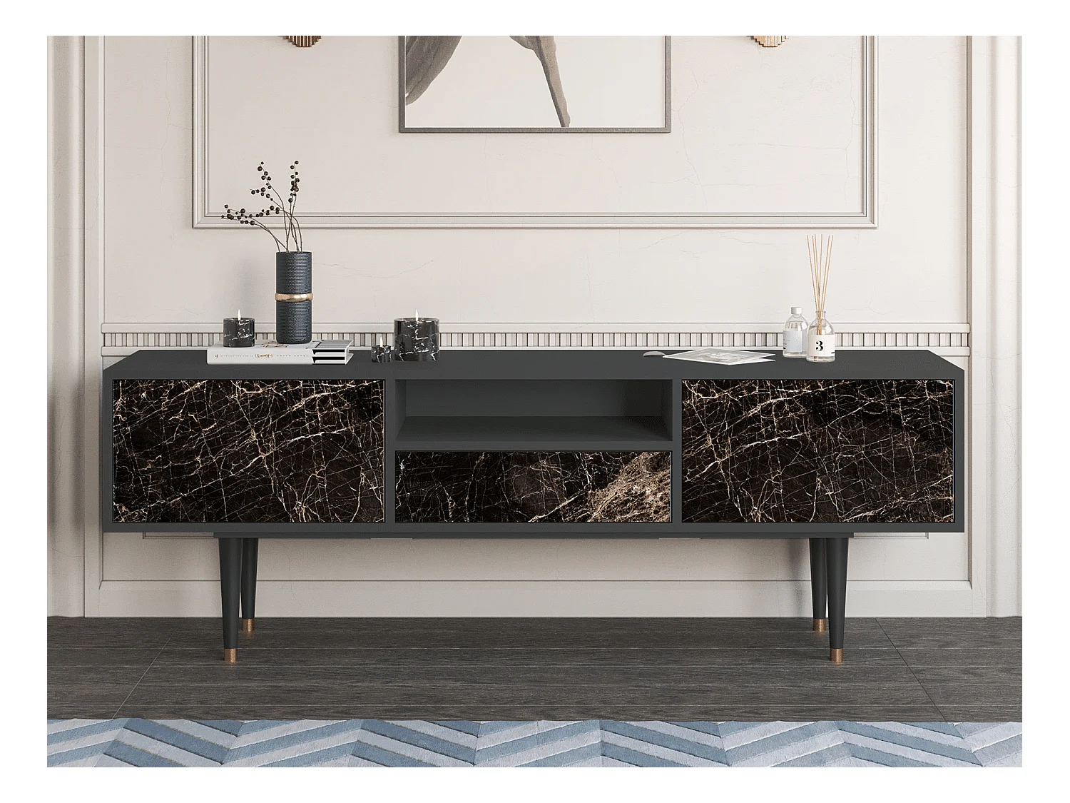 TV-Möbel - 170х59х41 cm - T6 - Night Abyss, Anthrazit