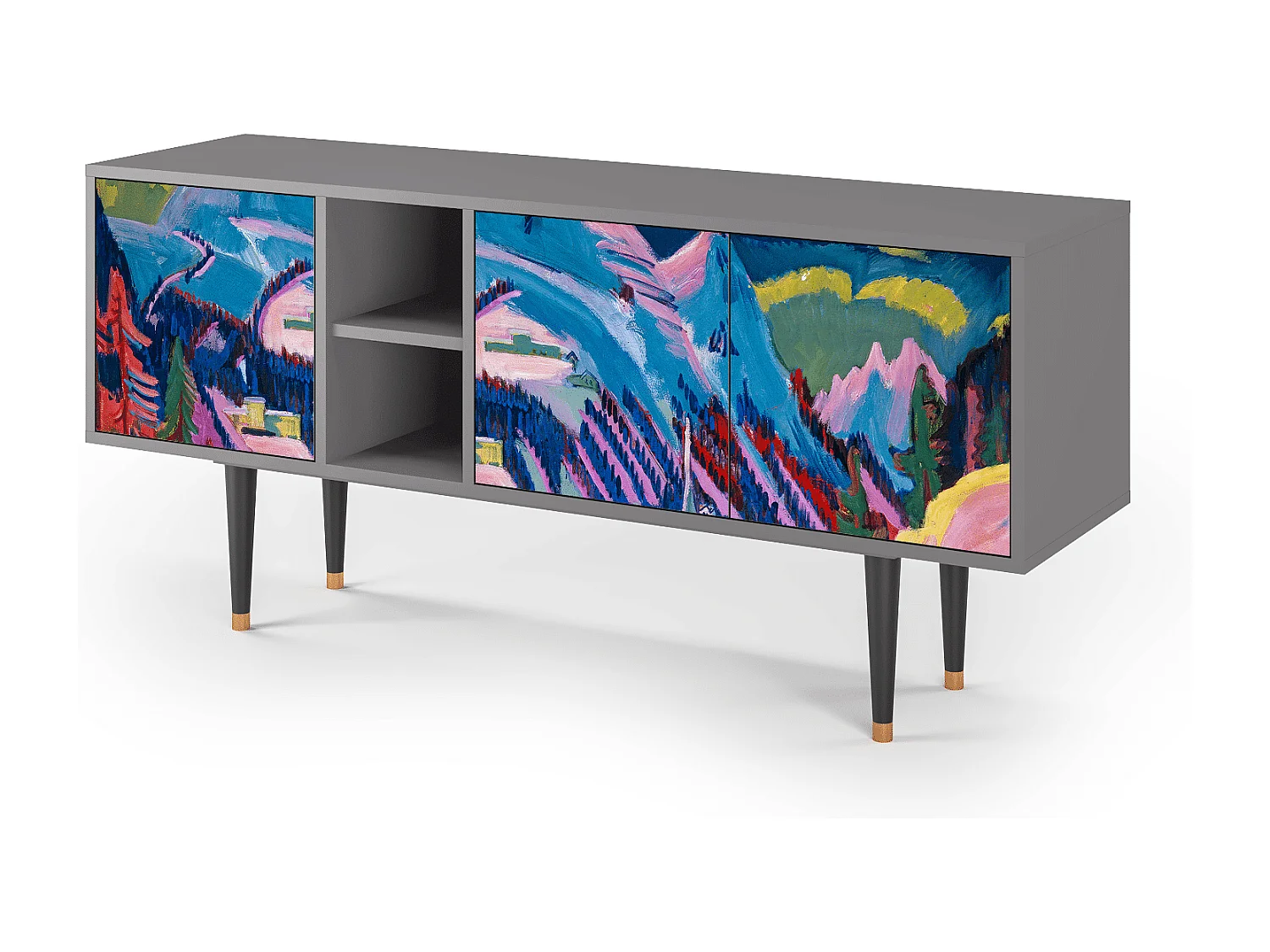 TV-meubel - 150х69х41 cm - T5 - Davos Winter, Grijs