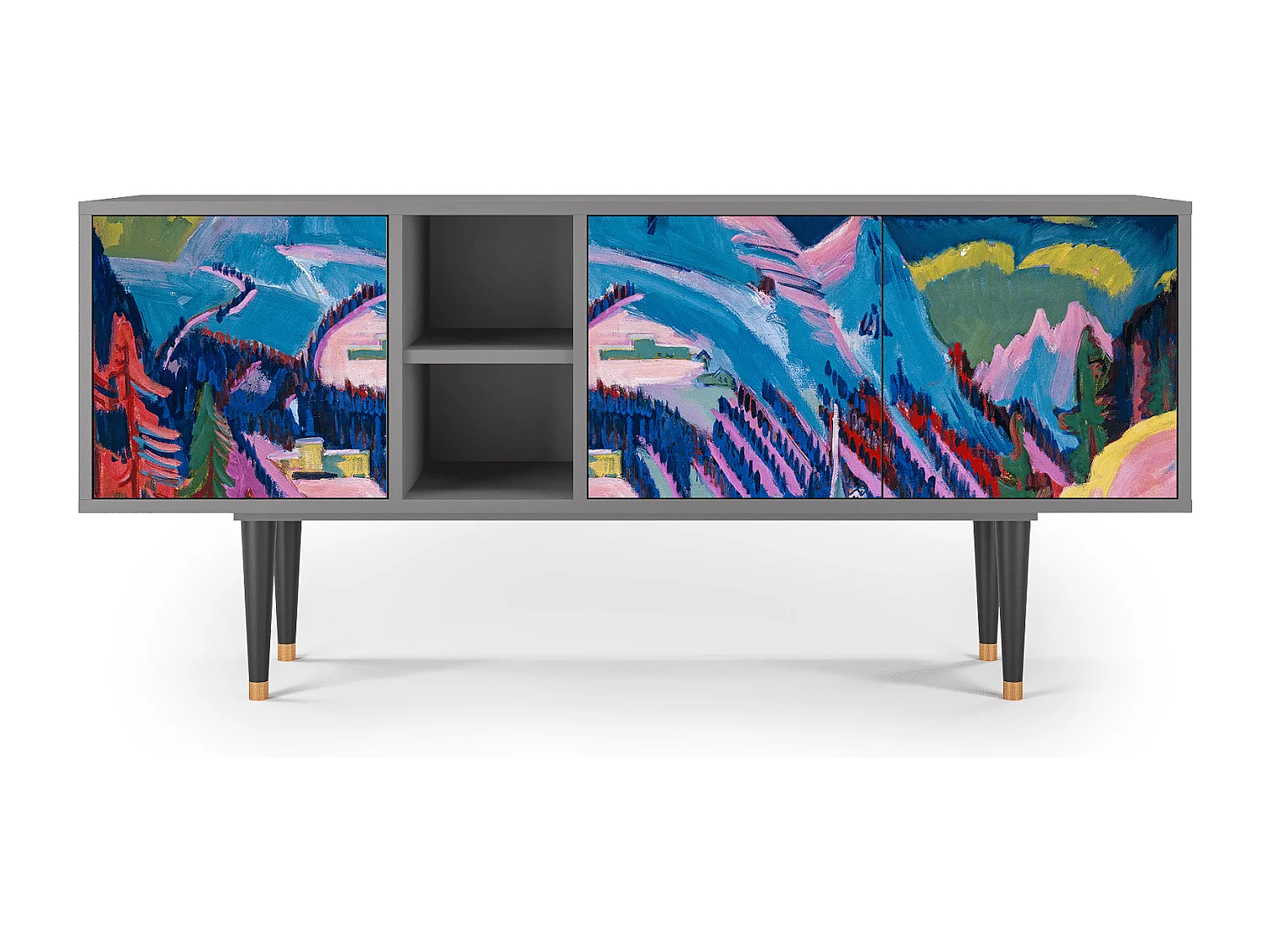 TV-meubel - 150х69х41 cm - T5 - Davos Winter, Grijs