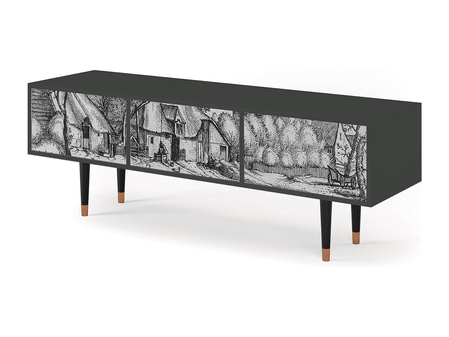 Mueble de TV - 170х59х48 cm - T4 - Farms in a Village, Antracita